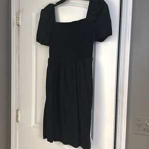 Navy blue Ann Taylor Loft mocked short sleeve dress with pockets